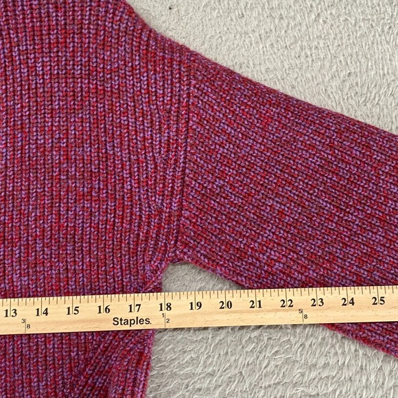 Draper James Sweater Jacket Womens XS Marled Red Purple Long Cardigan Turtleneck - Picture 5 of 11